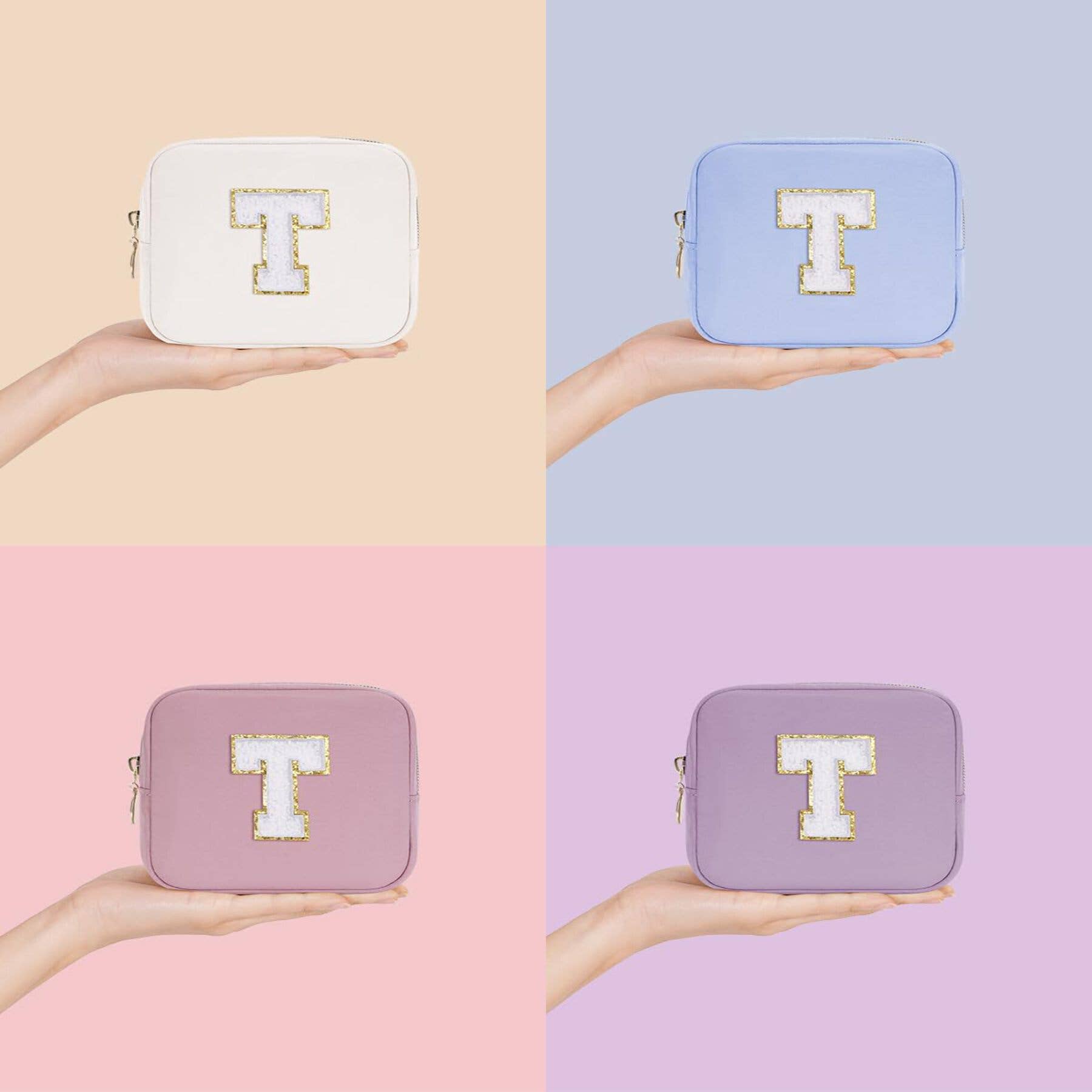 wandf – Großhandel Schmink-/Kosmetiktasche – Personalisierte Monogramm-Tasche Mini Initialen Schminktasche106