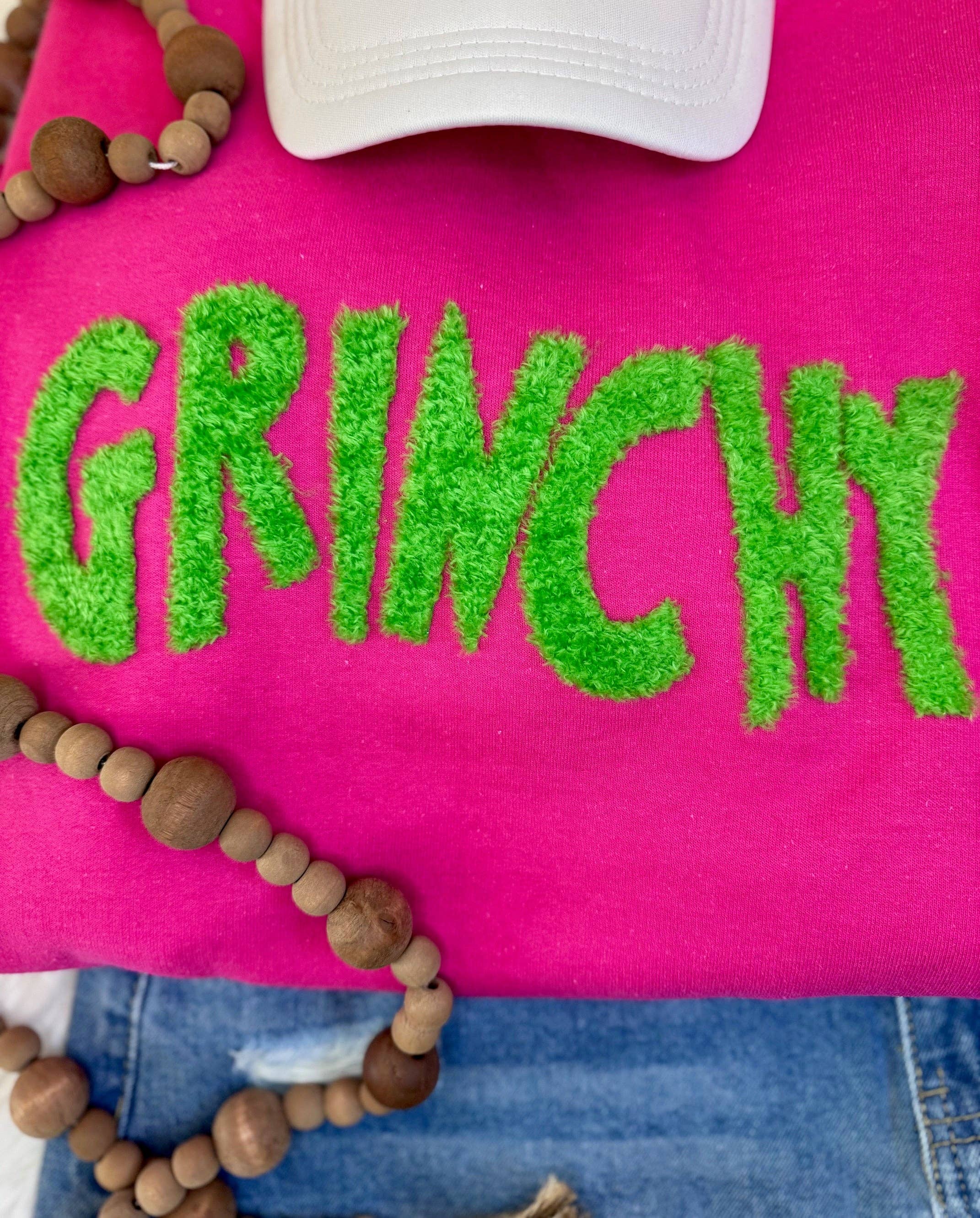 sequinandstiches - Wholesale Patch - Fluffy Grinchy Patch, DIY Christmas Patch