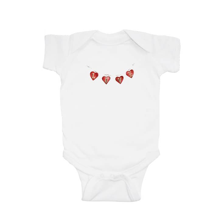 hearts on wire baby snap up short sleeve for wholesale by Tina Labadini Designs