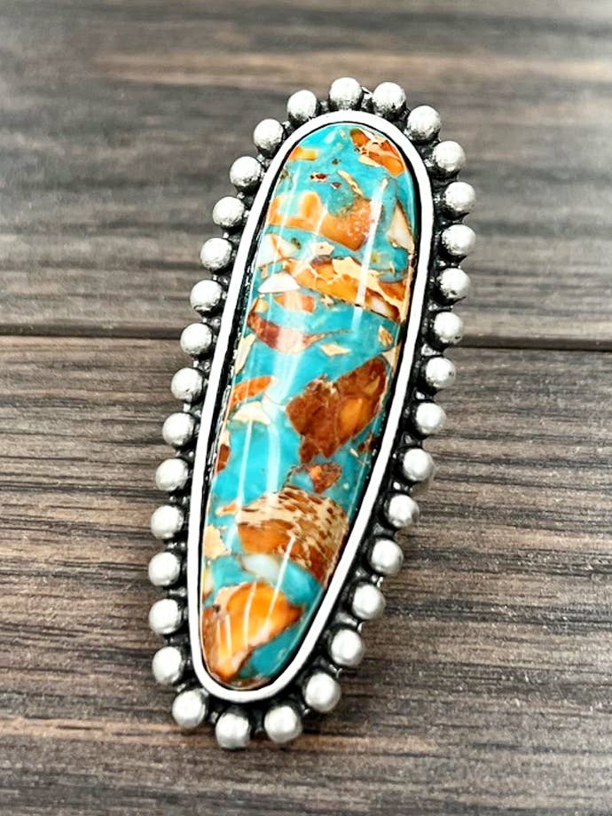 750509, Very-Big! Gemstone, Brass Adjustable Ring for wholesale by ISAC Trading Inc