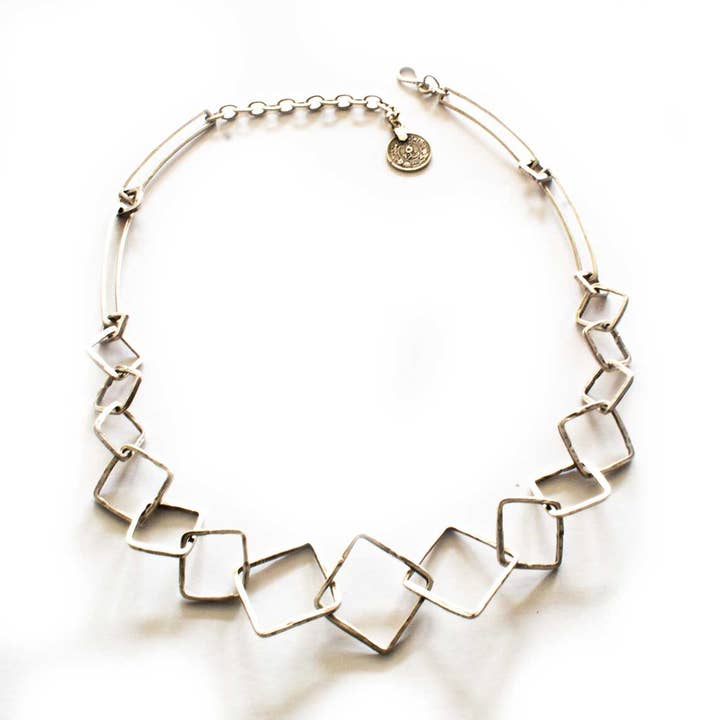"Konya" silver plated Necklace for wholesale by Silk Wool and Bijoux
