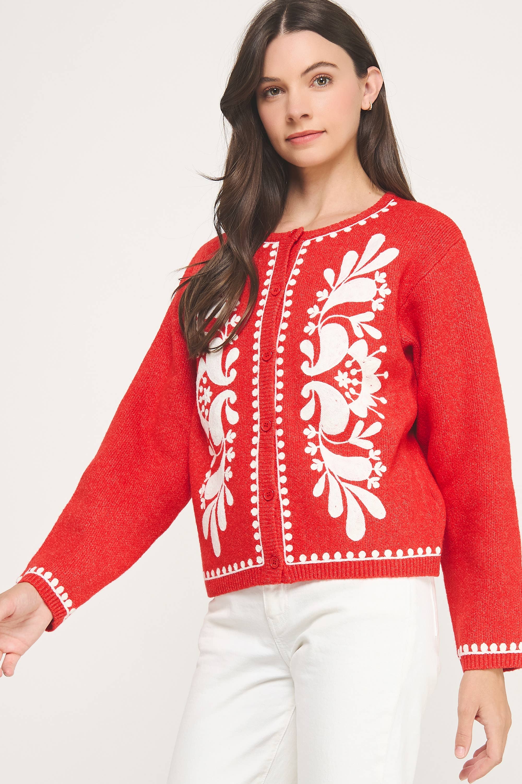 Strut & Bolt – wholesale Cardigan – Women’s – Embroidery Knitted Cardigan Sweater18