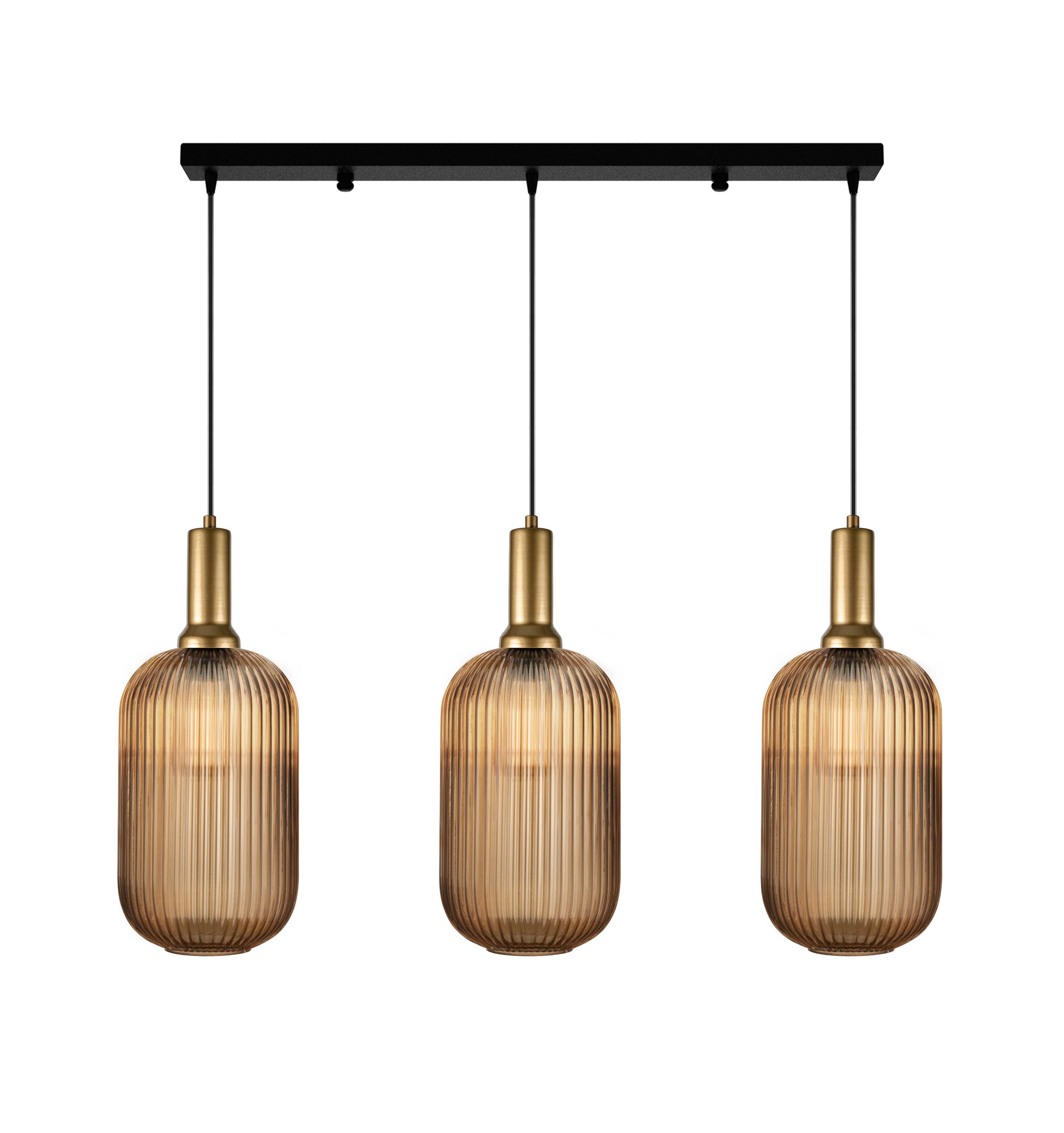 Eclipse Lighting - Wholesale Chandelier/Hanging Light - Linear Canopy Ribbed Glass Clear Multi Pendant Lighting Staircase, Custom Ribbed Glass Pendant Lighting, Multi Lighting for Stairwell Long Chandelier4