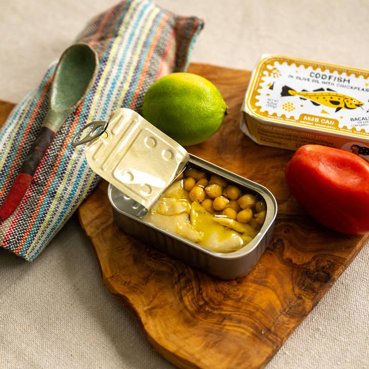 Miss Can by Tin2Table - Wholesale Tinned Fish - Cod in Olive Oil with Chick Peas1