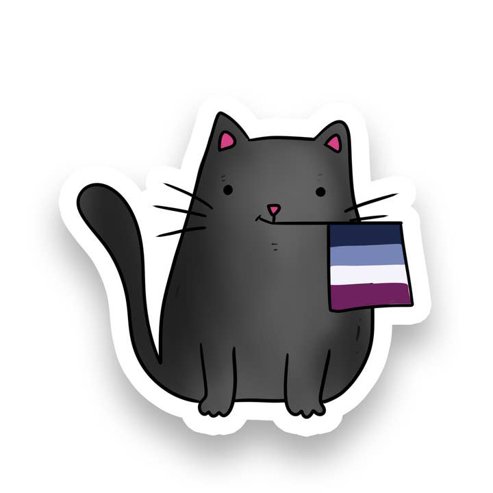 Ace Pride | LGBTQ | Cat | Waterproof Vinyl Sticker | 2.5" for wholesale by Rebel and Siren Stickers
