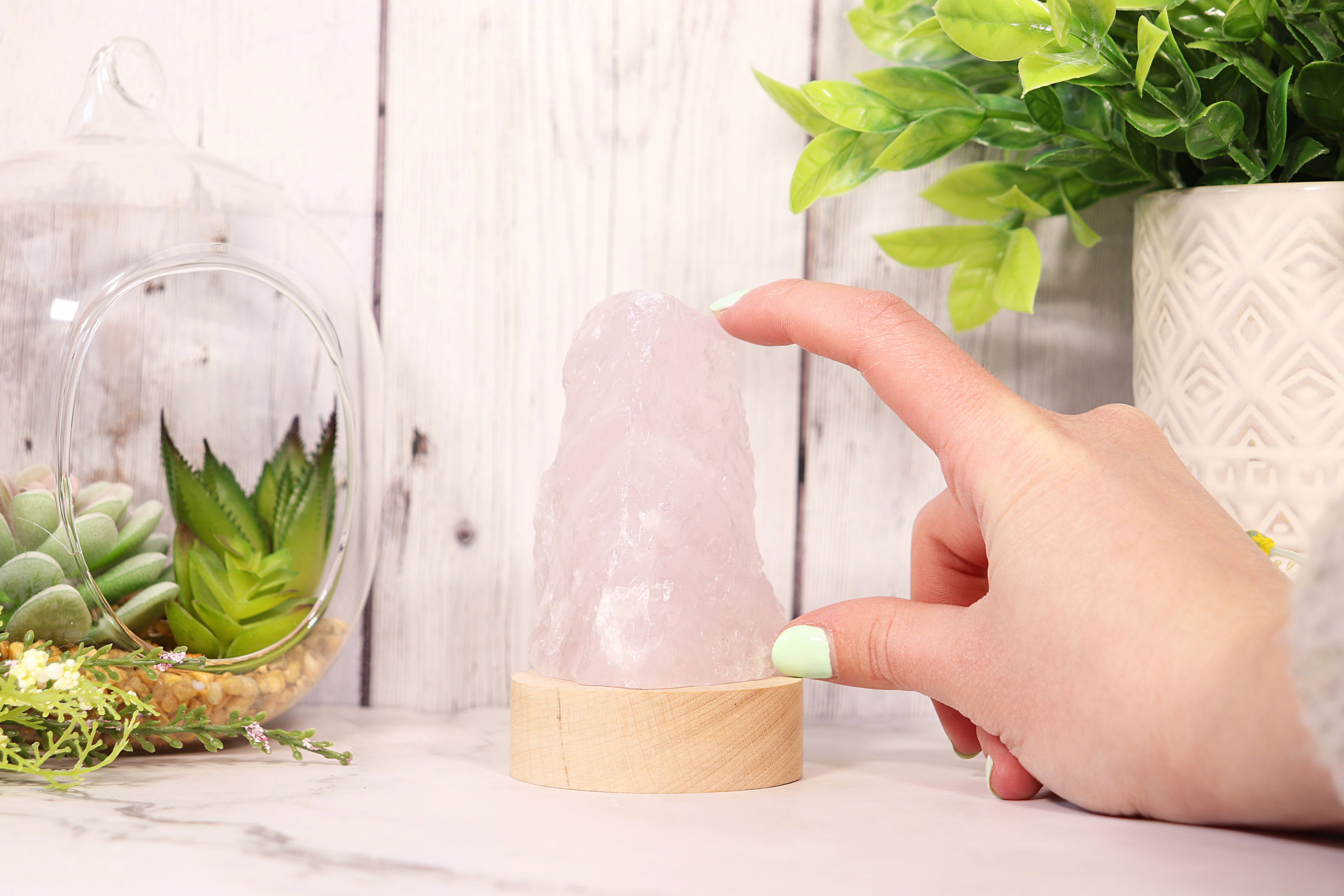 Natures Artifacts Inc - Wholesale Accent/Desk Lamp - Rose Quartz LED Lamp 12