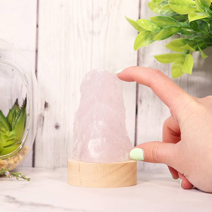 Natures Artifacts Inc - Wholesale Accent/Desk Lamp - Rose Quartz LED Lamp 12