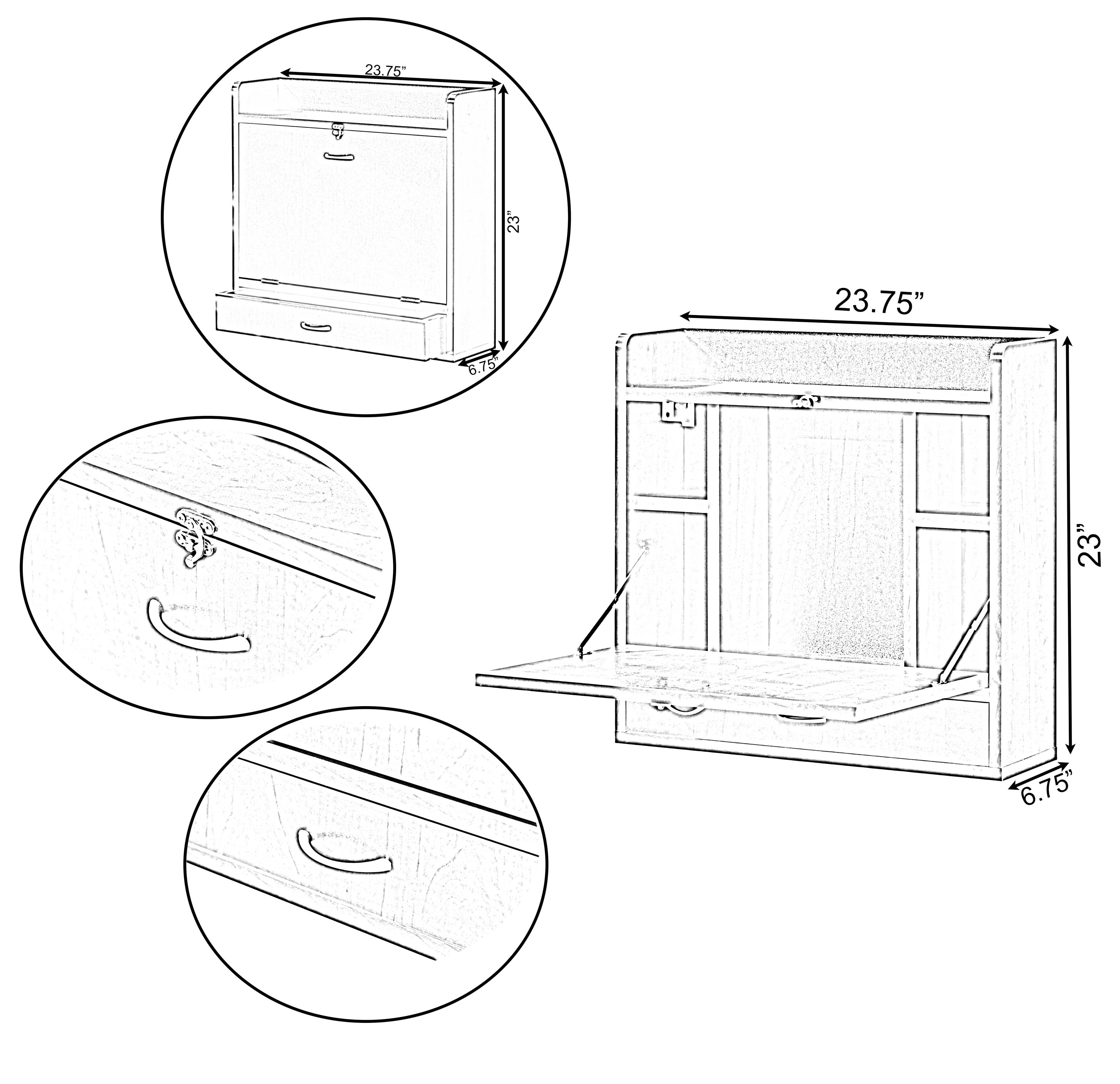Quickway Imports - Wholesale Desk Organizer - Wall Mount Folding Laptop Writing Computer Storage Desk6