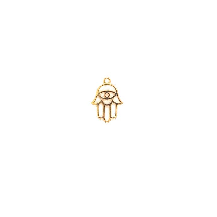The Bead Bazaar - Wholesale Individual charm/pendant - Small Gold Hamsa Hand Hanging Charms, Dainty Silver Hamsa, Kaballah Jewish Charms, Boho Good Luck Charm, Bulk Charms For Jewelry Making, Charms2