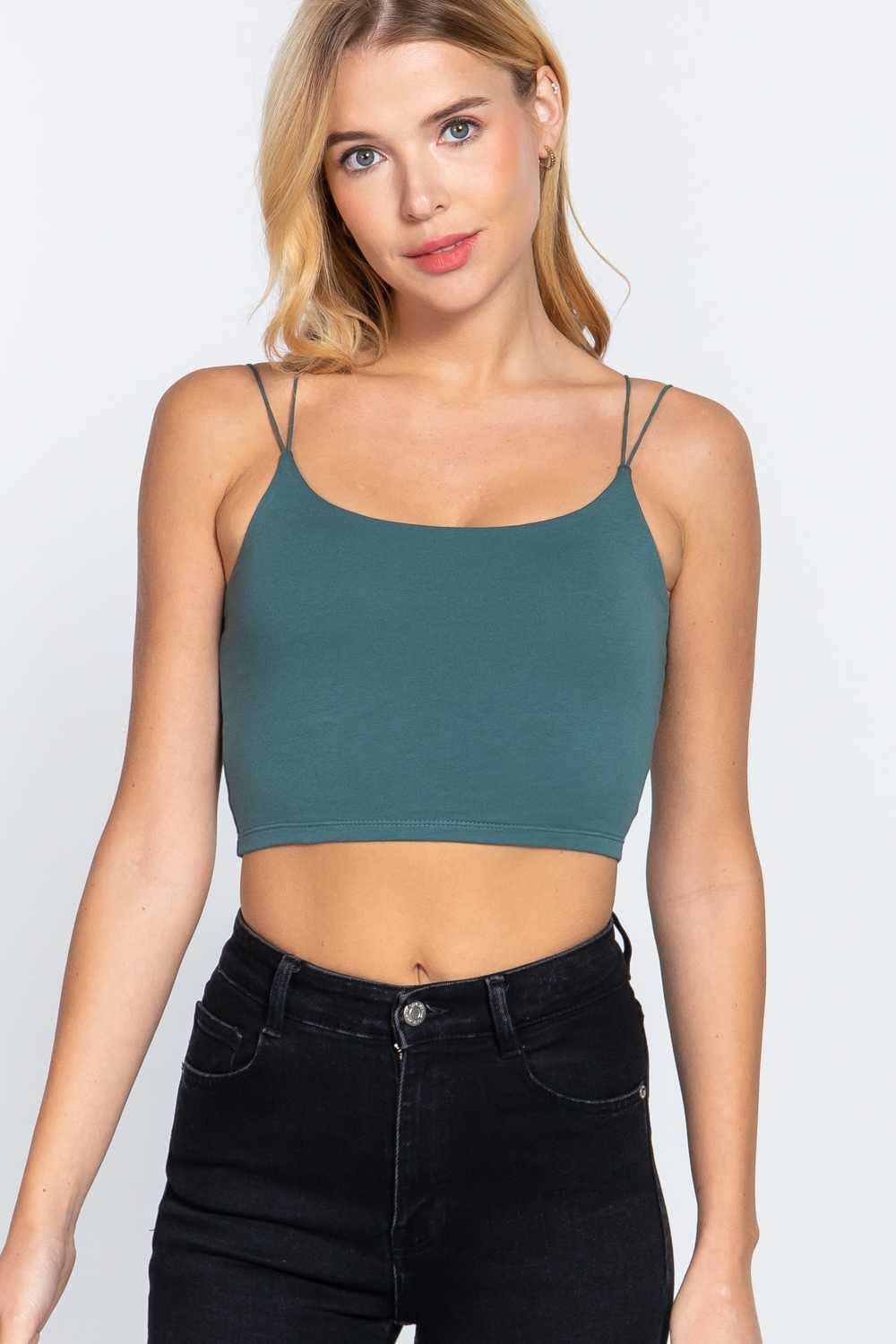 Vanilla Monkey - Wholesale Tank Top - Women's - Round Neck Elastic Strap Two Ply Knit Cami Crop Top6