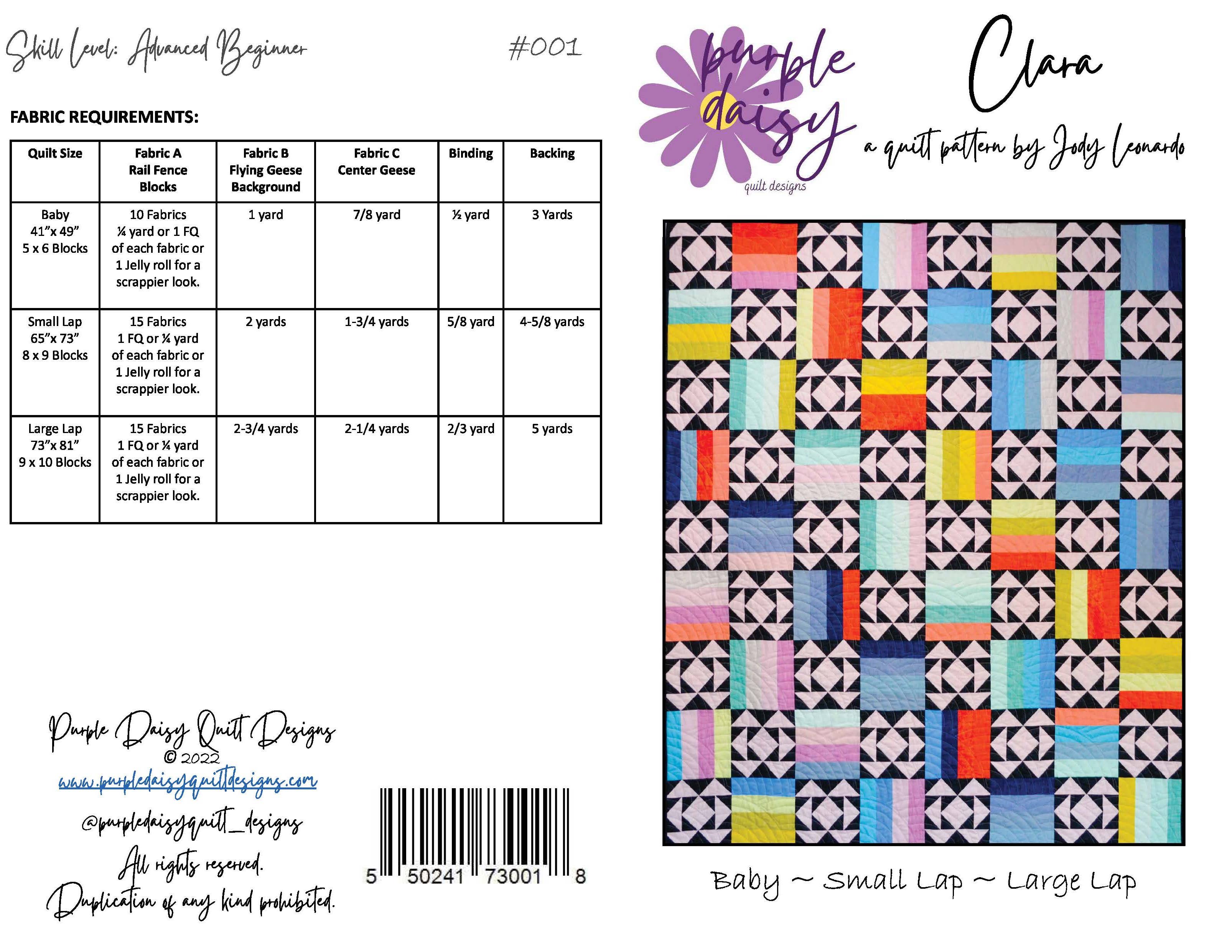 Purple Daisy Quilt Designs - Wholesale Quilt - Clara Quilt Pattern11