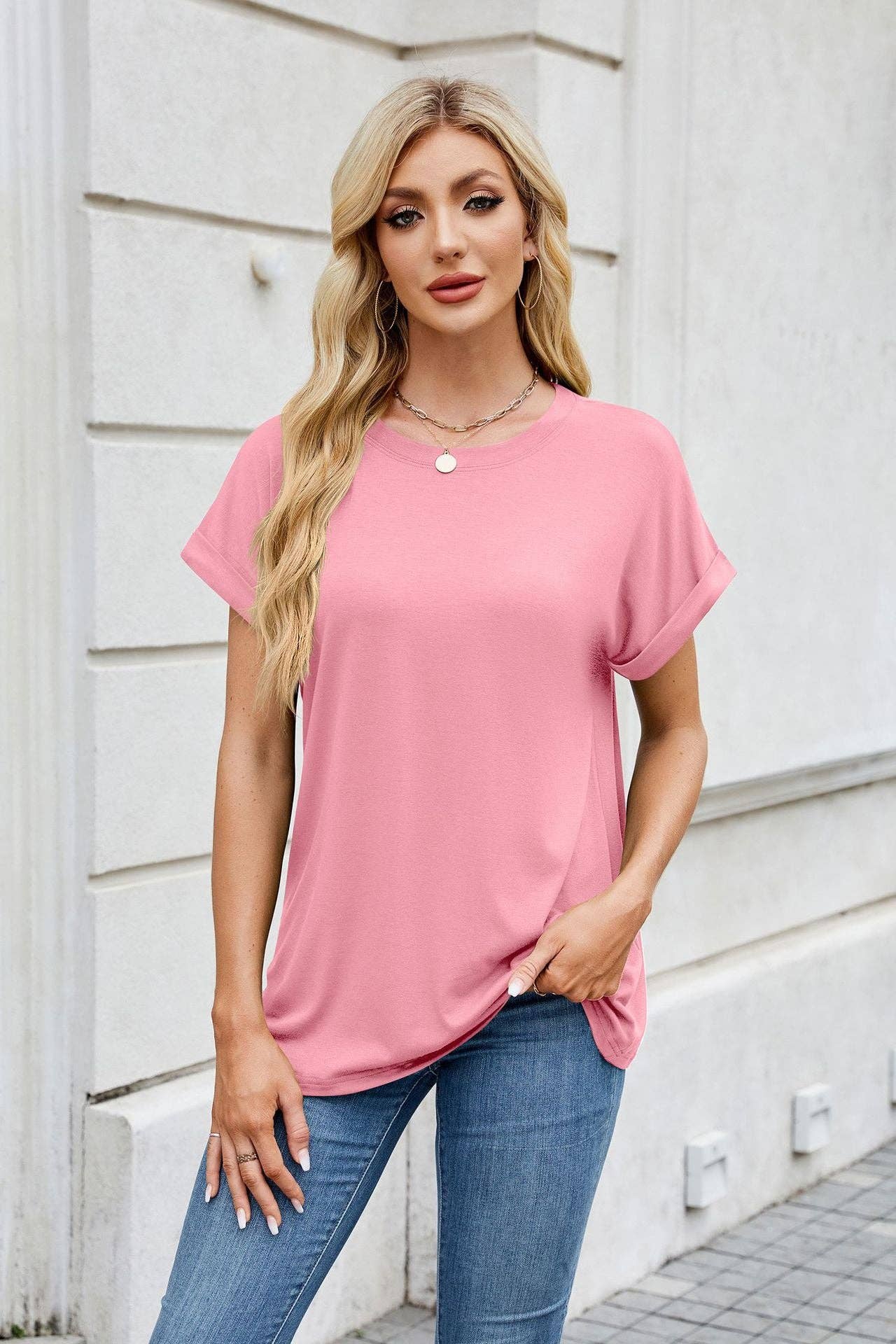 Lovesoft - Wholesale T-Shirt - Women's - Round Neck Loose Short Sleeve T-Shirt Top7