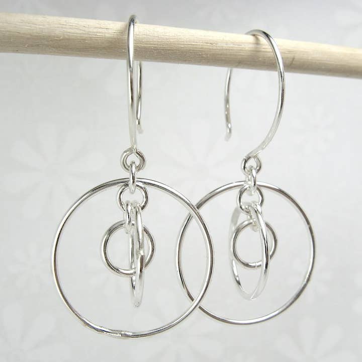 Orbit Silver Earrings for wholesale by Cloverleaf Jewelry