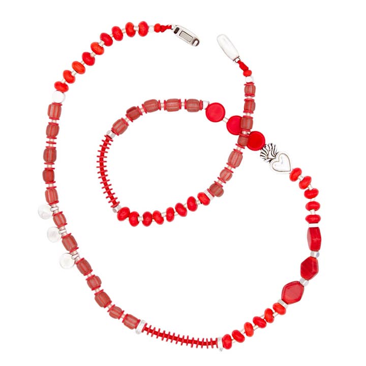 Araracuara – Engroshandel Perlehalskæde – AMAGÁ (rød) perlehalskæde/armbånd1