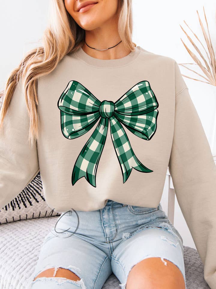 Sweat-shirt à nœud en vichy pour la vente par CMD Wholesale