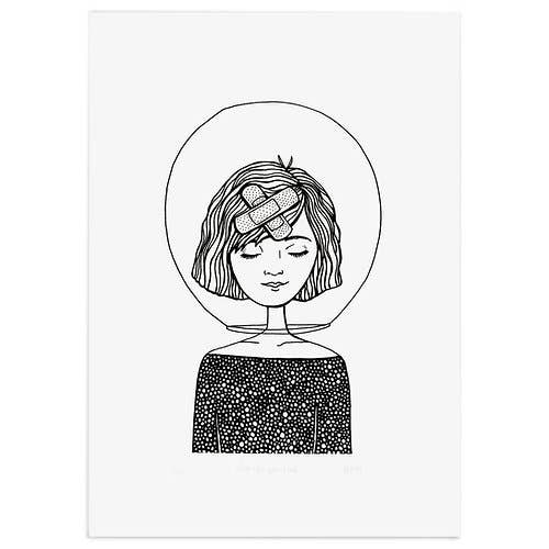 Limited Edition screen print Look after your head. Part 1 for wholesale by amesea