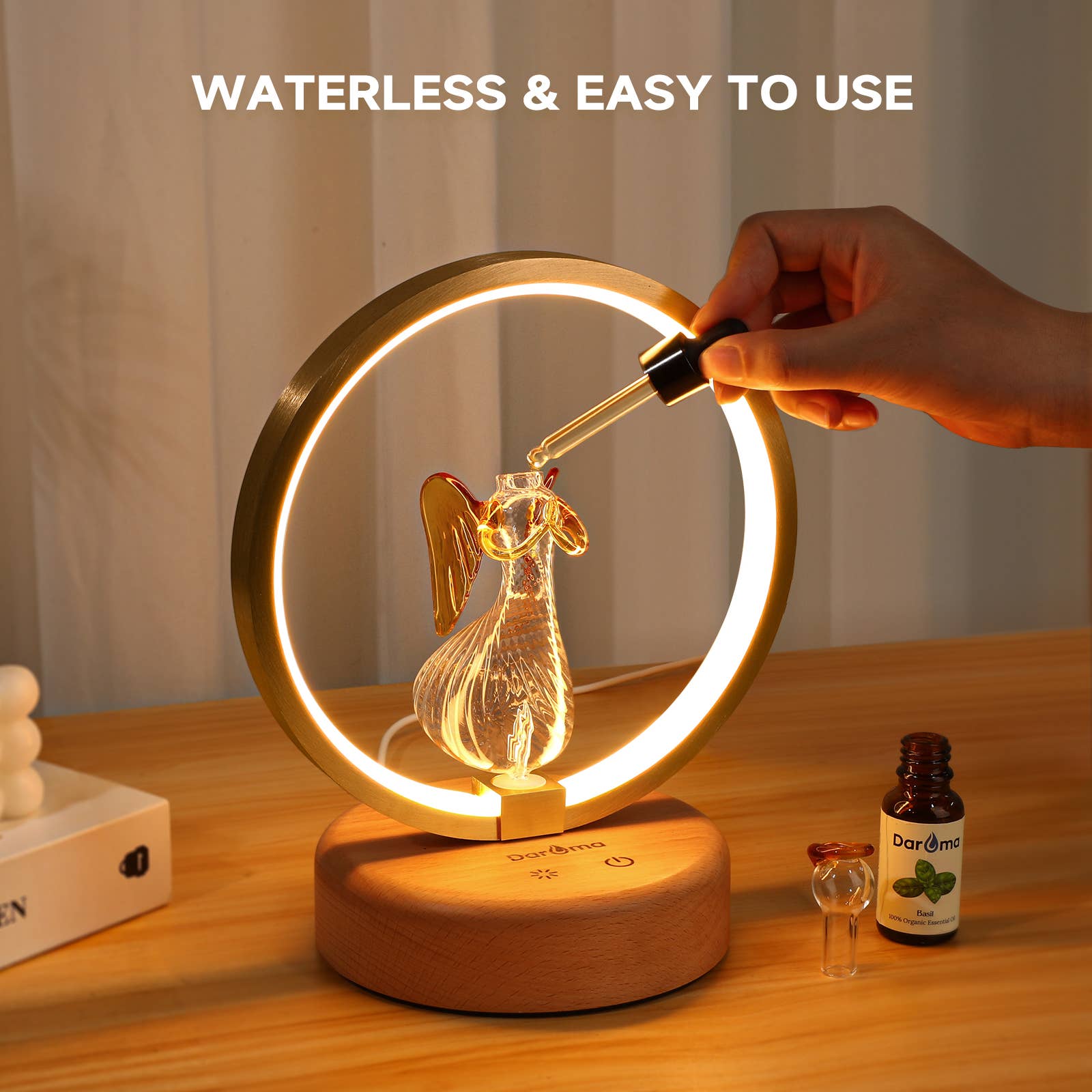 DAROMA - Wholesale Electronic Diffuser - Waterless Handmade Glass-Wood Essential Oil Diffuser6