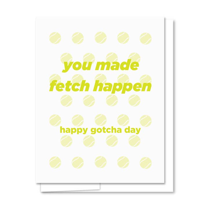 Fetch Card - Letterpress Funny Pet Card for wholesale by Quick Brown Fox Letterpress