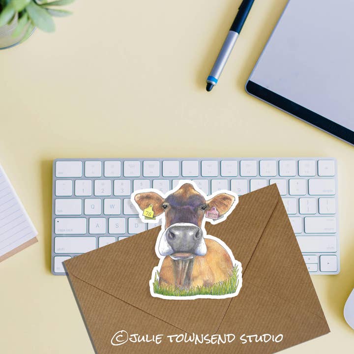 Julie Townsend Studio - Wholesale Sticker - Sticker - Jersey Dairy Cow - Handmade Waterproof Vinyl4