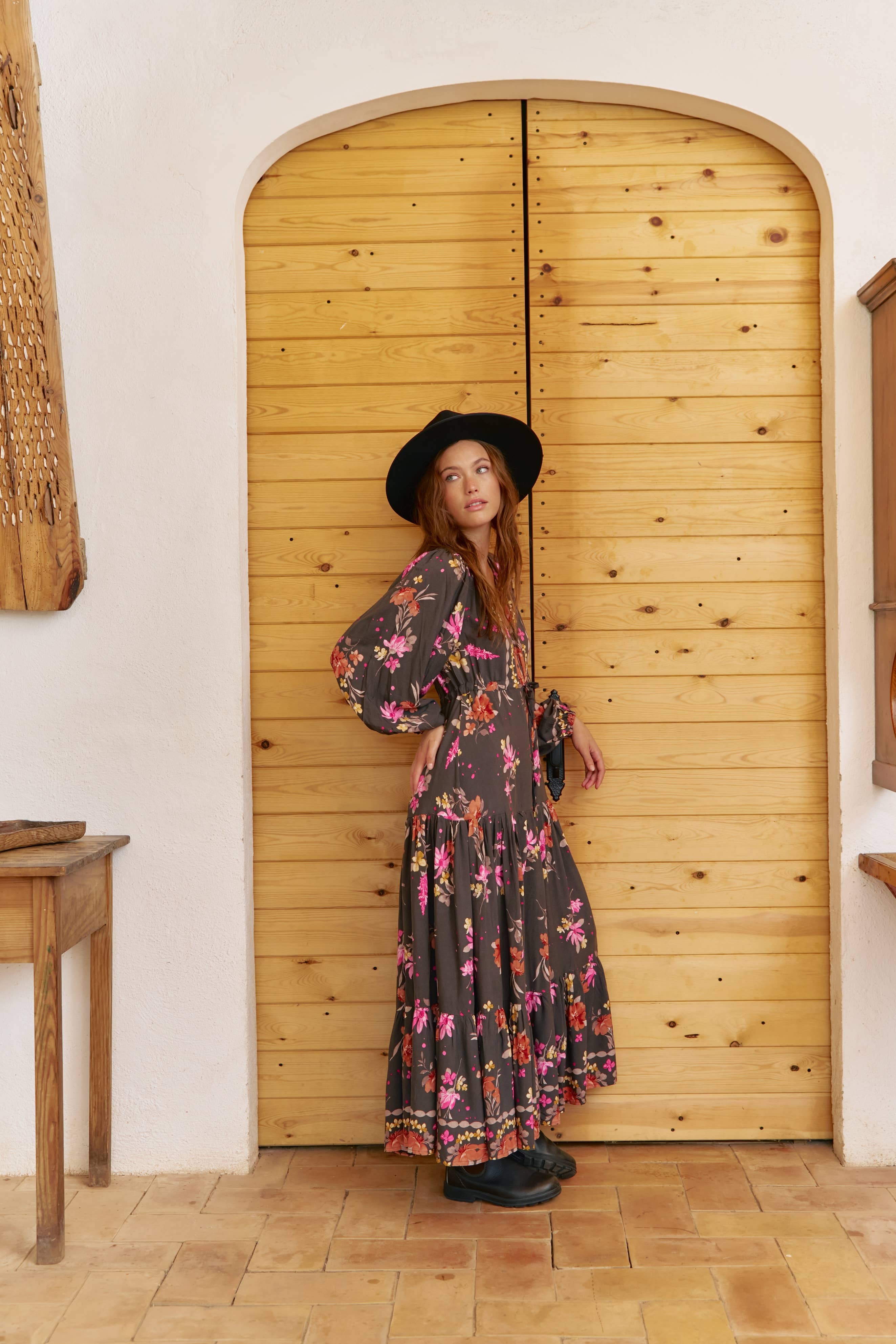 Jaase - Wholesale Dress - Women's - Monarch Bloom Print Teresa Maxi Dress1