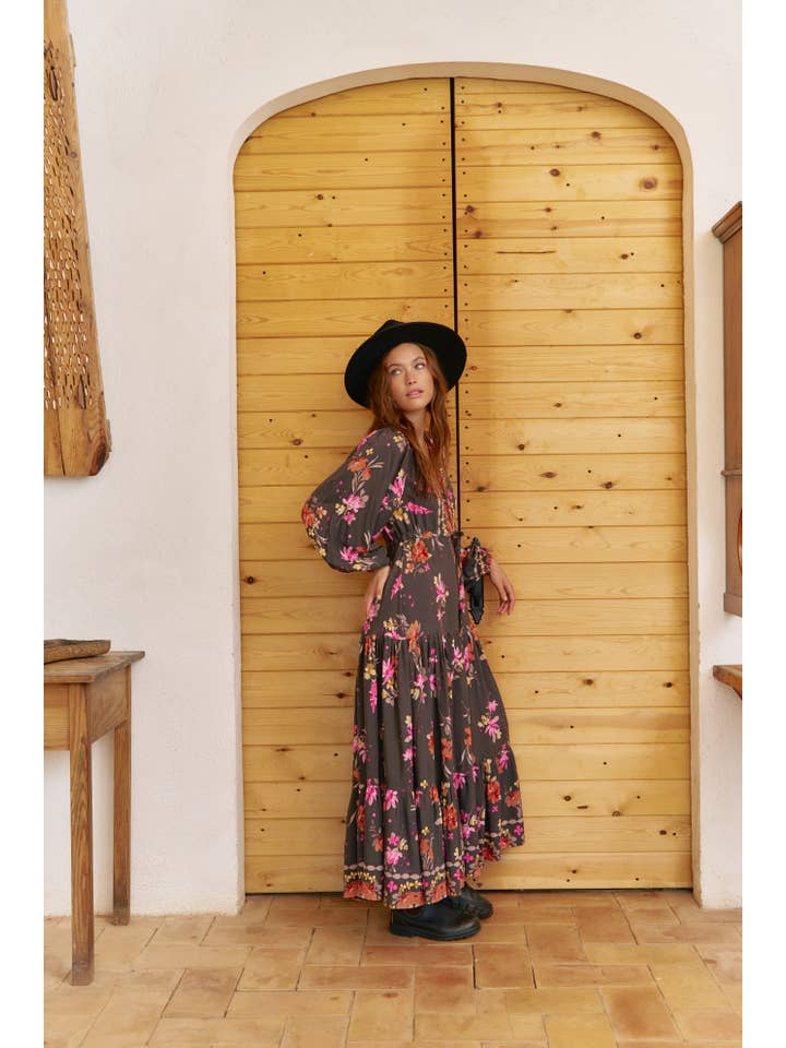 Jaase - Wholesale Dress - Women's - Monarch Bloom Print Teresa Maxi Dress1
