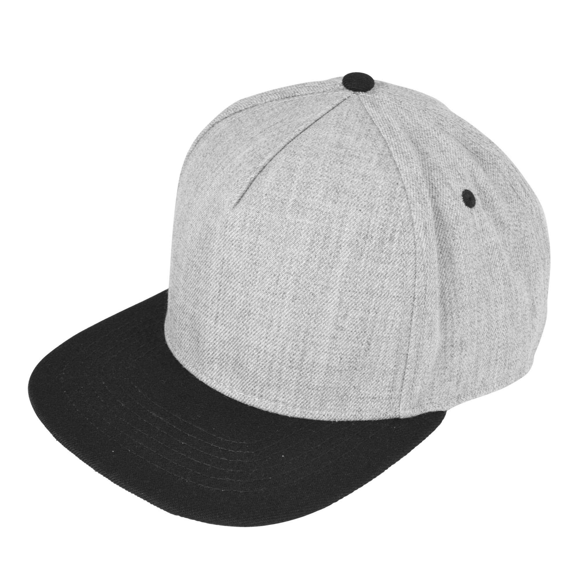 Dalix - Vente Casquette à visière plate – unisexe - DALIX Casquette à 5 panneaux en laine mélangée10