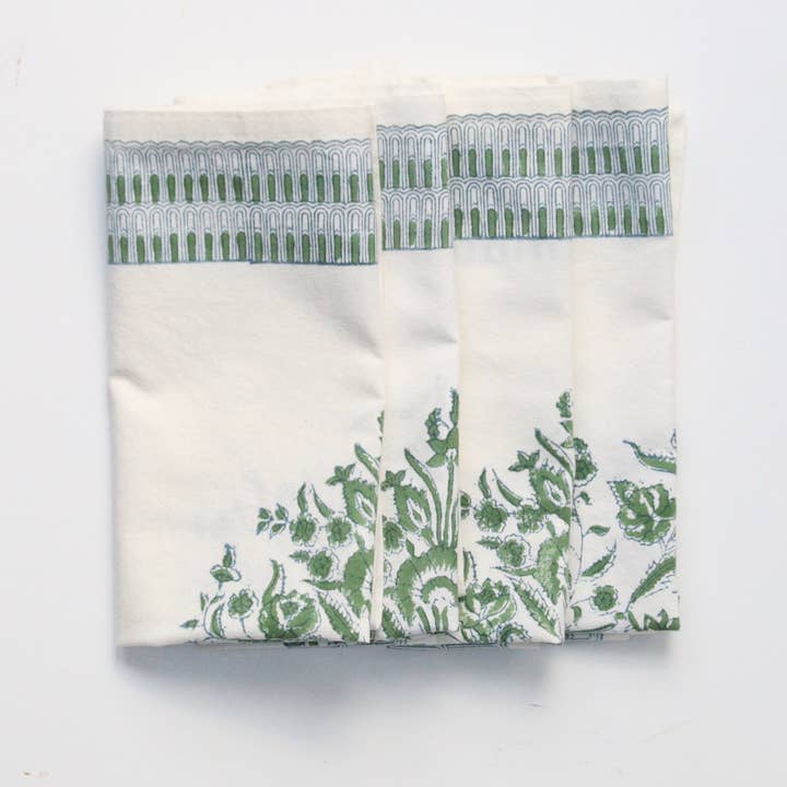 Rozablue - Wholesale Dinner & Cloth Napkin - Handmade cotton Napkin Varmala green4