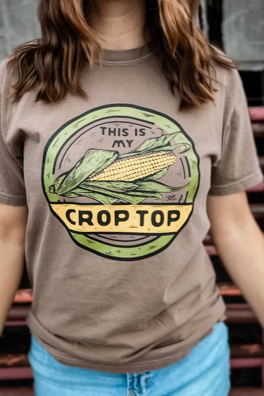 This is My Crop Top Graphic Tee in Espresso for wholesale on Faire