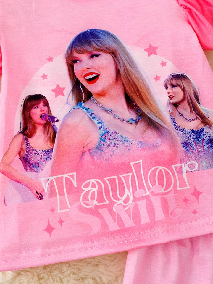 Kids Charm Online - Wholesale Top & Pant Set - Kids - Pink Tayl*r Sw*ft printed 2 piece set. OFG50607 SOL