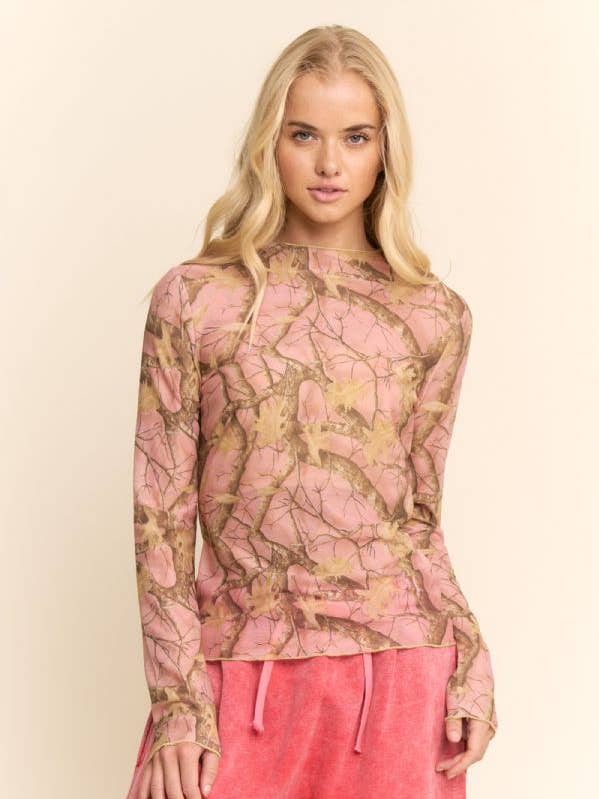 TREE CAMO MESH TOP for wholesale by Davi & Dani