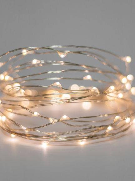 100 LED Silver Copper Fairy Lights USB - Warm White for wholesale by Perfect Holiday