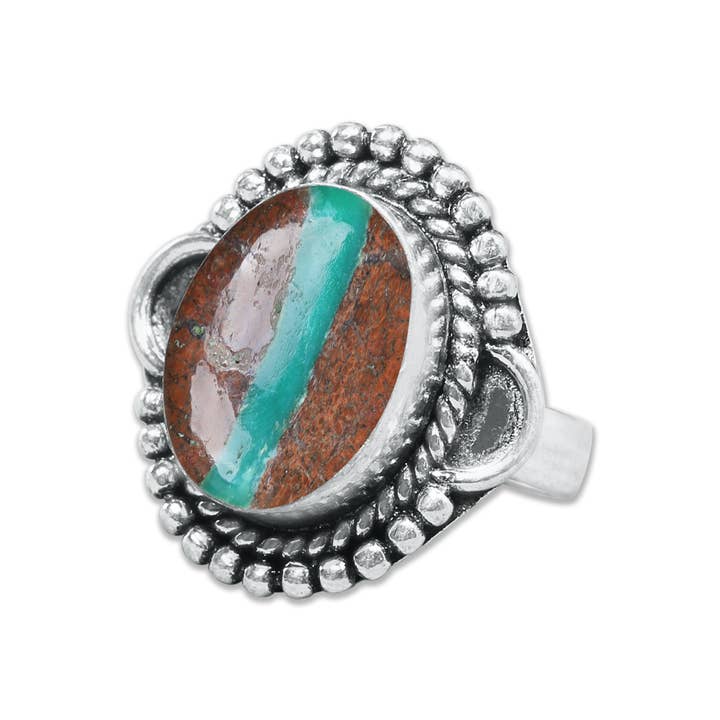 Handmade Jewels - Wholesale Cocktail/Statement Ring - Chrysoprase Matrix Rings – Silver-Plated, Handmade, Assorted Sizes (Made to Order)19
