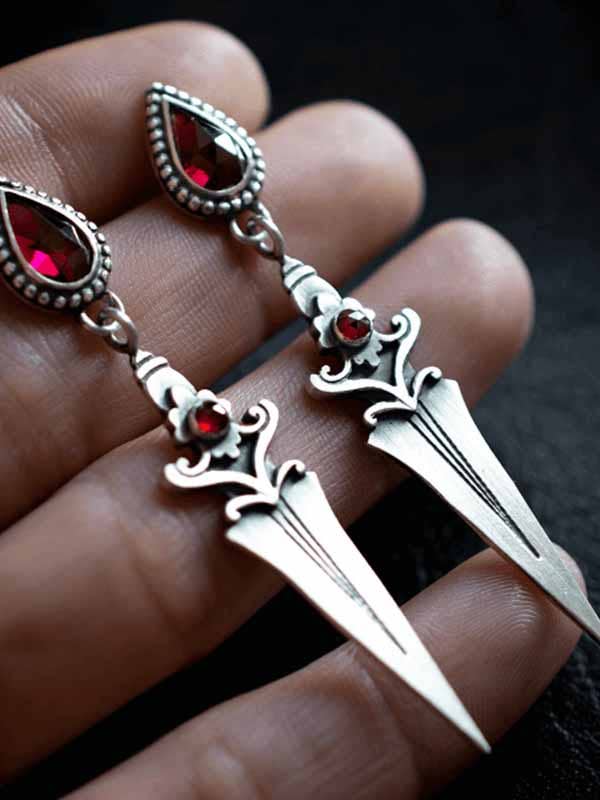 Silver Personalized Dagger Tassel Earrings for wholesale on Faire3