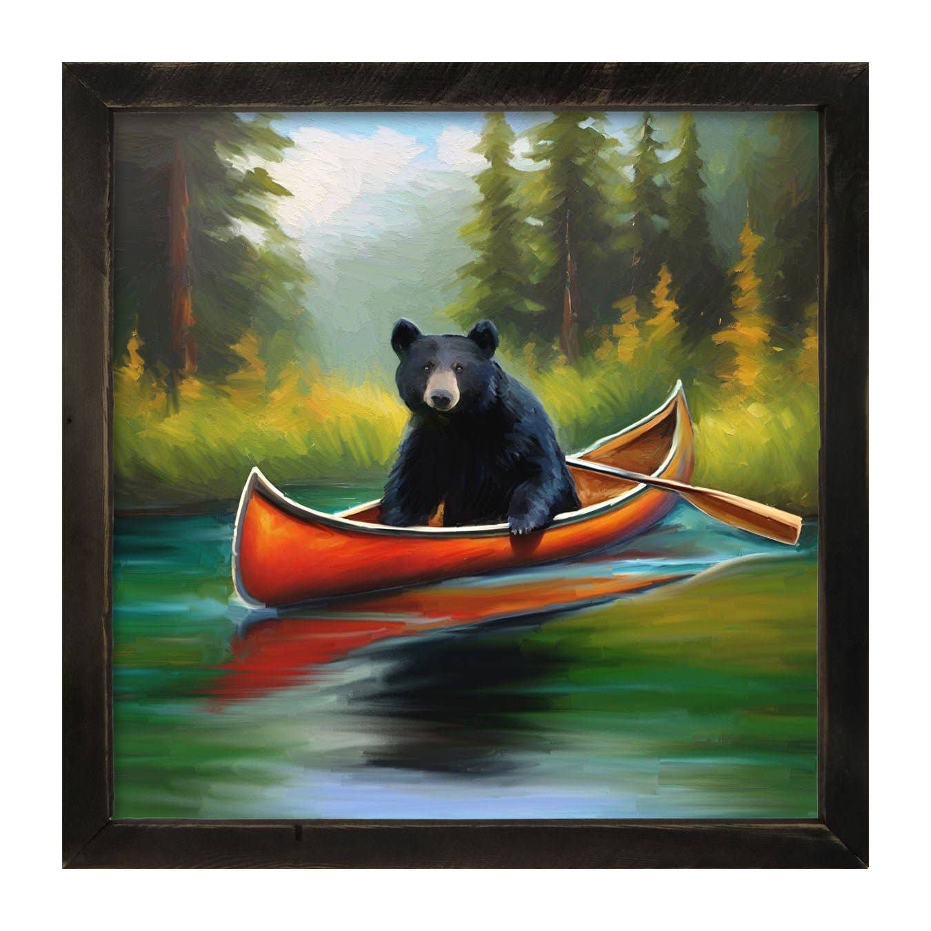 ginger blue - Vente Affiche d'art - Ours noir en canoë6