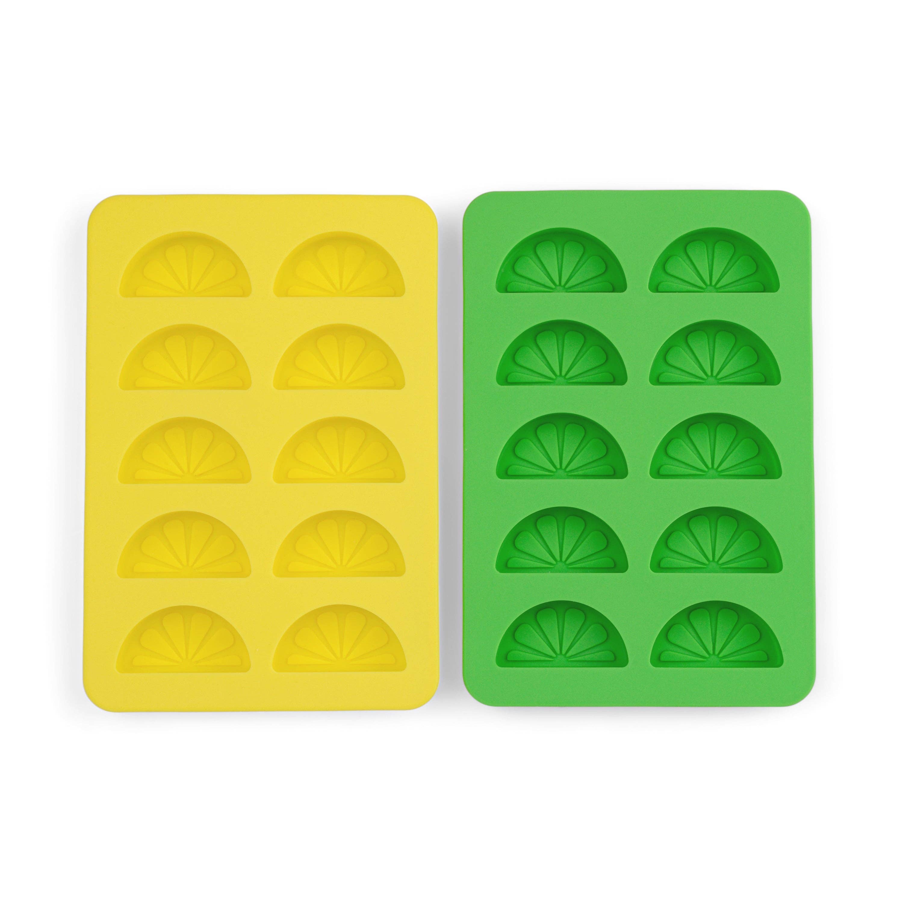 Designworks Collective – wholesale Ice tray/mould – The Dotty Citrus Wedge Ice Trays - Set of 2 - Yellow + Green3
