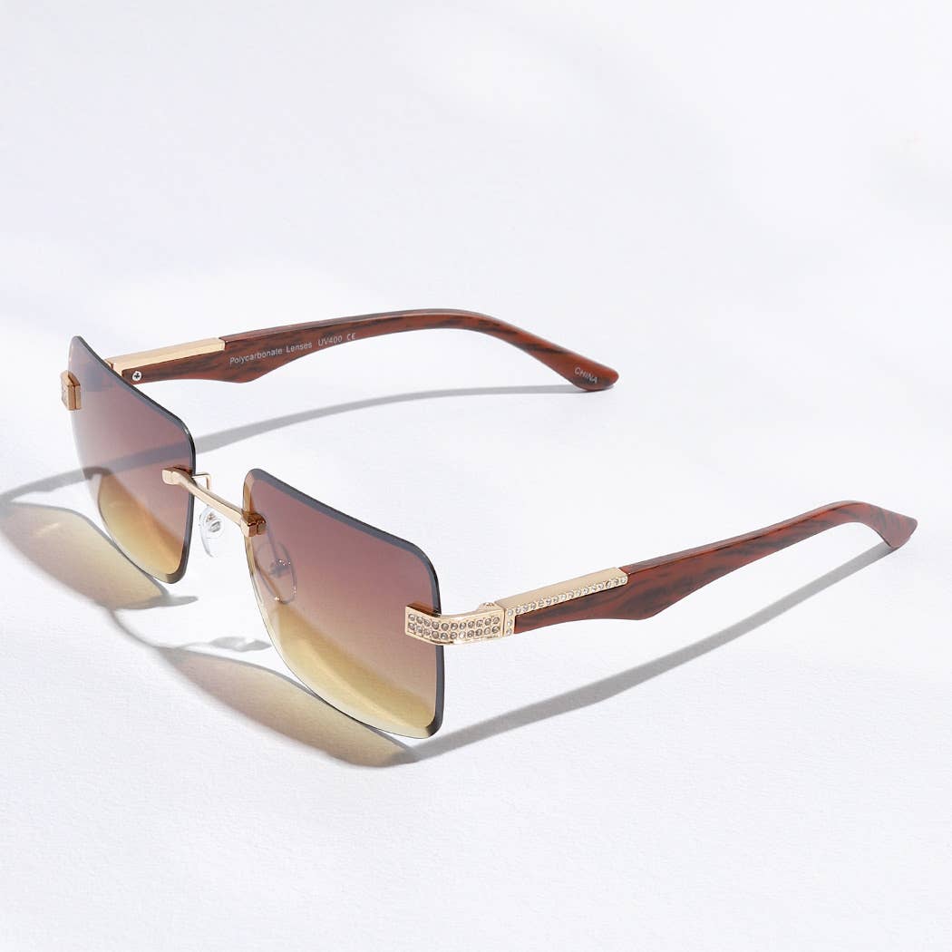 12 COULEURS ASSORTIES Lunettes de soleil décoratives en strass à verres carrés sans cadre en vente sur Faire10