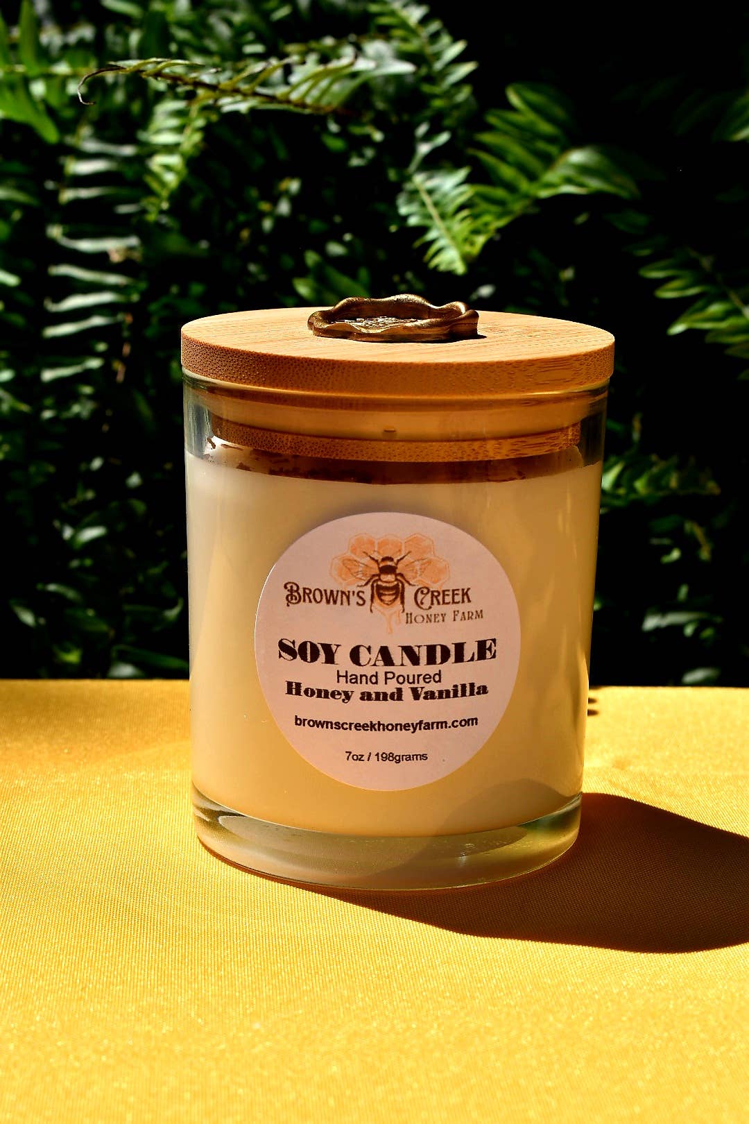 Brown's Creek Honey Farm - Wholesale Jar/Filled Candle - Glass Jar Candle with Lid and Bee Wax Stamp13