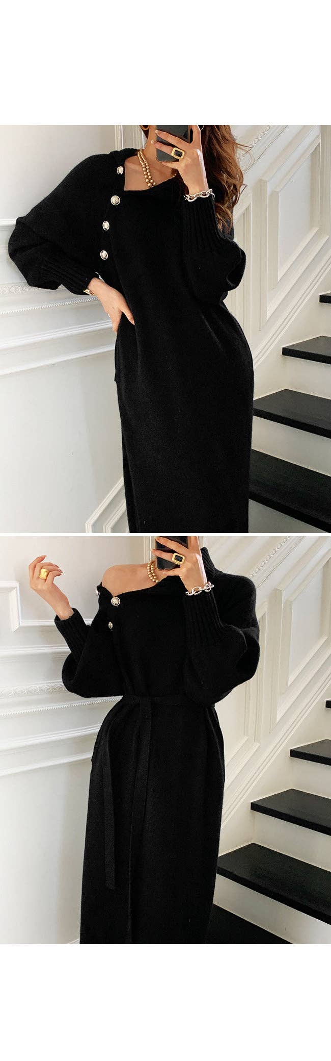 Marayn - Wholesale Dress - Women's - KoreanJapanese Knit Dress Chic Slimming and Versatile23