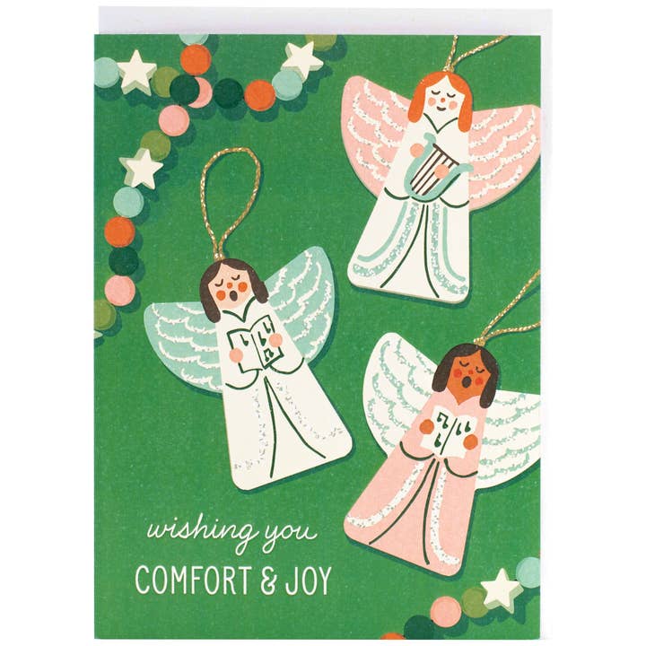 Smudge Ink - Wholesale Christmas Card - Angel Ornaments Christmas Card2
