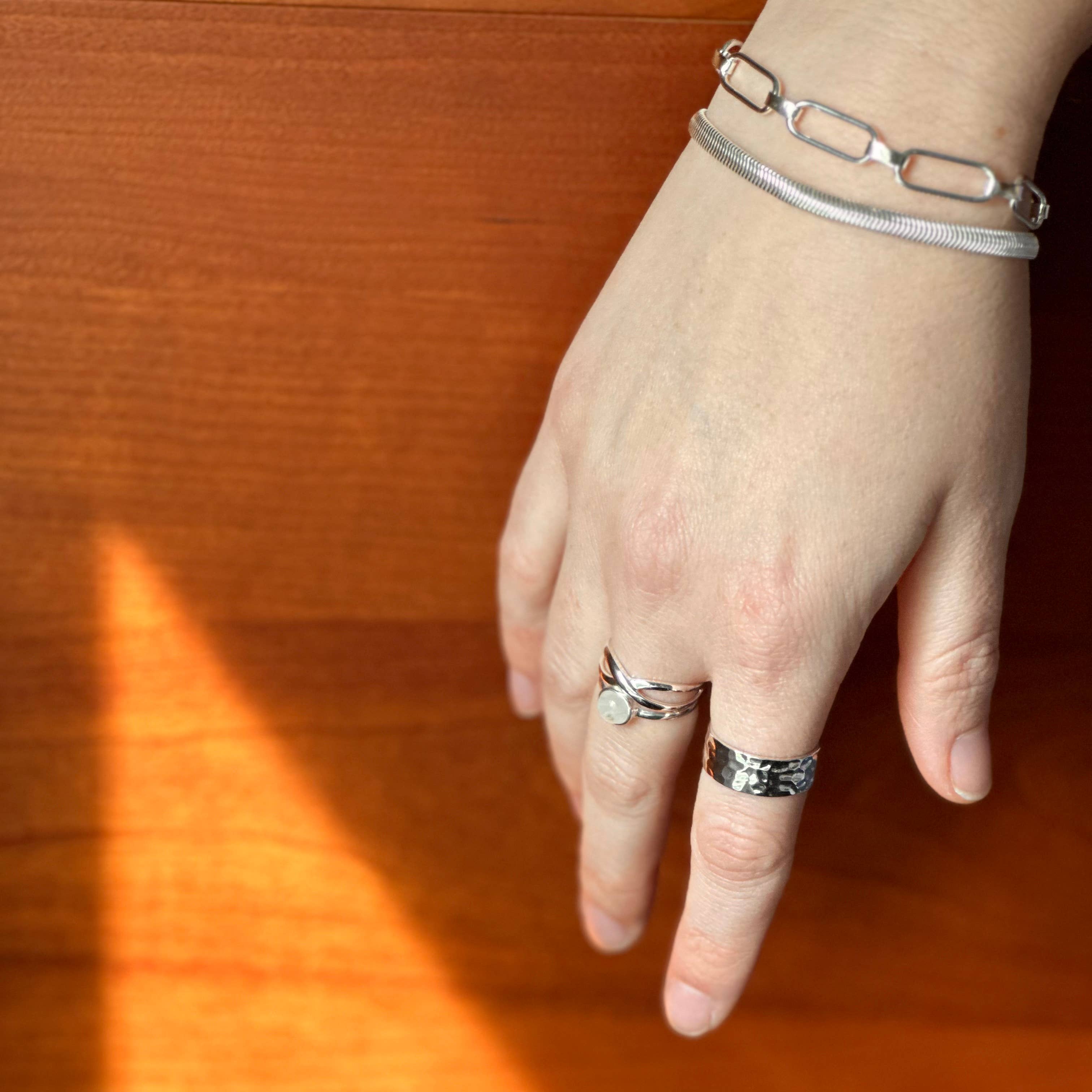 Something Silver - Wholesale Link & Chain Bracelet - 4mm Sterling Silver Oval Snake Chain Bracelet3