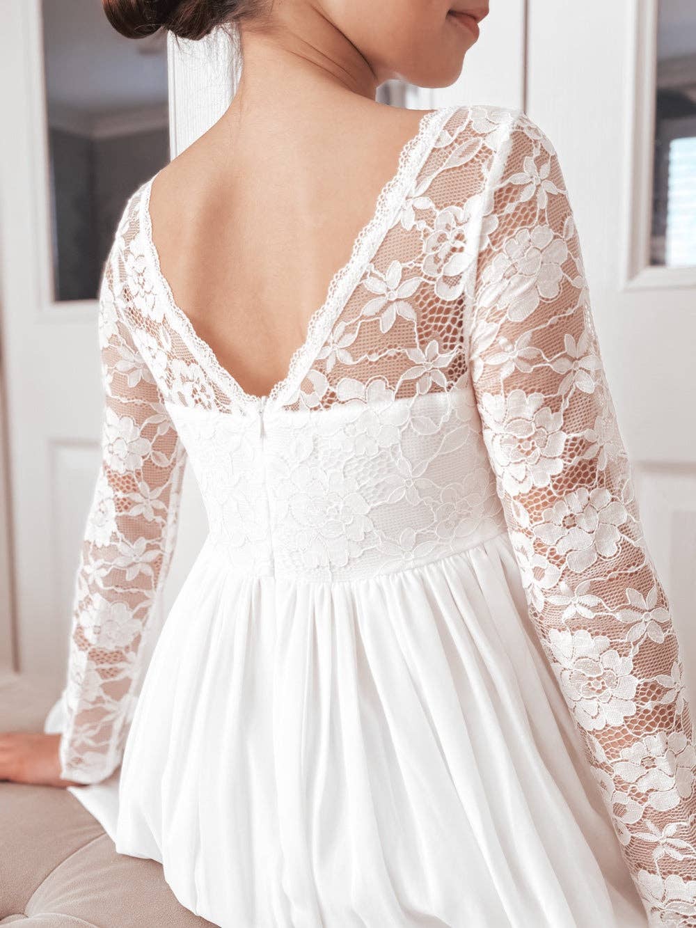 A Little Lacey - Wholesale Dress - Kids - Hailey Girls Long Sleeve White Lace Dress4