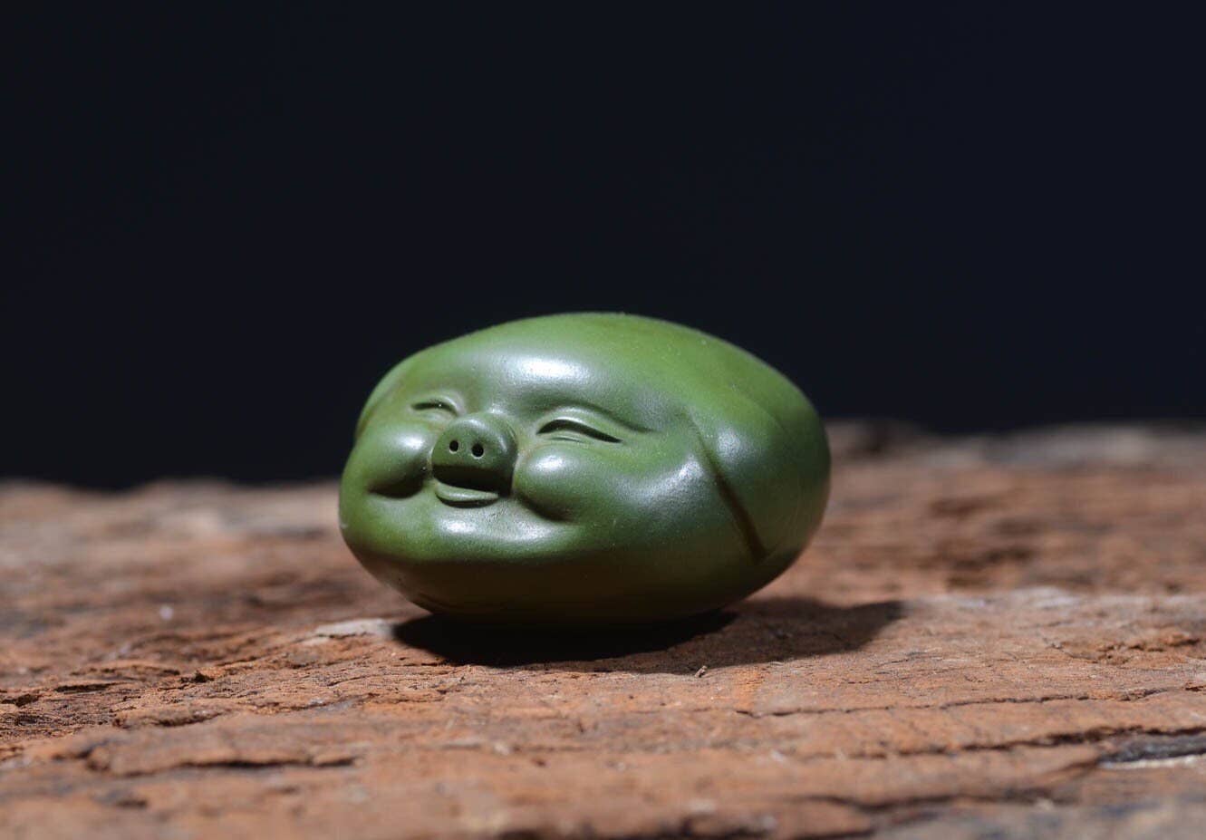 Gohobi （We cover U.S. import duties） - Wholesale Decorative Figurine - Gohobi Handmade green pig ornaments Tea pets ceramic YiXing clay  Chinese Gongfu tea Kung fu tea Japanese Chado unique ornaments1