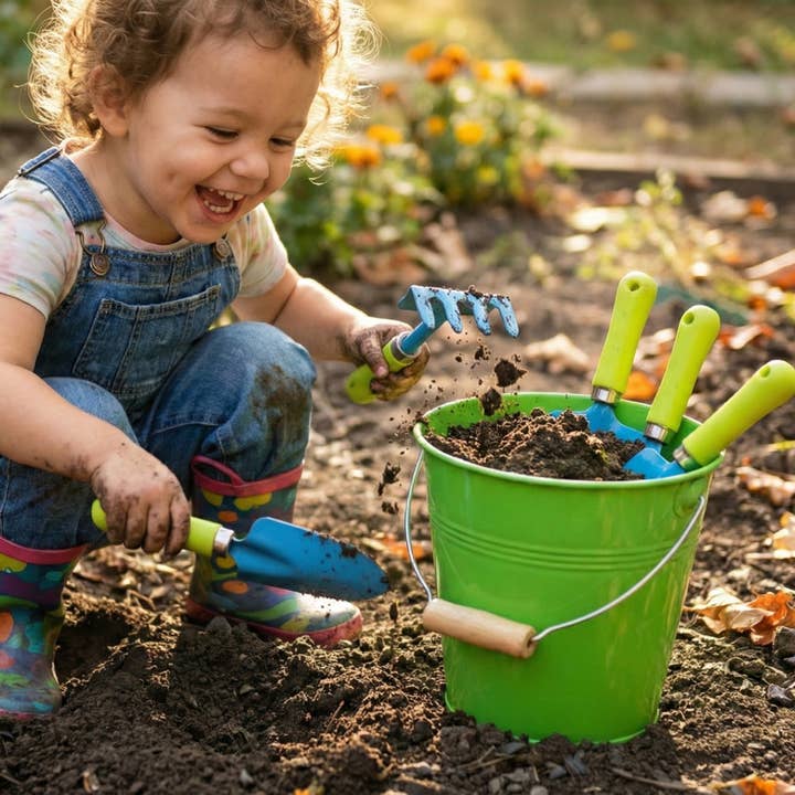 G & F Products - Vente Lot de jouets – enfant - Seau d'eau pour enfants avec outils de jardin7