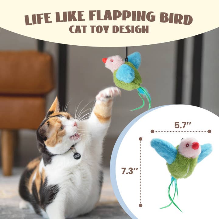Nocciola - Wholesale Pet Toy - Cat - Colorful Flapping Bird Cat Toy7