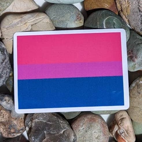 Bisexual Flag Vinyl Sticker for wholesale by PrismPressCo