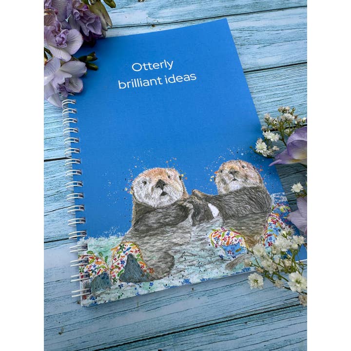 Jen Winnett Eco Artist - Wholesale Notebook - Otter Lined Eco Friendly A5 Notebook UK Made Cute Notepad 1