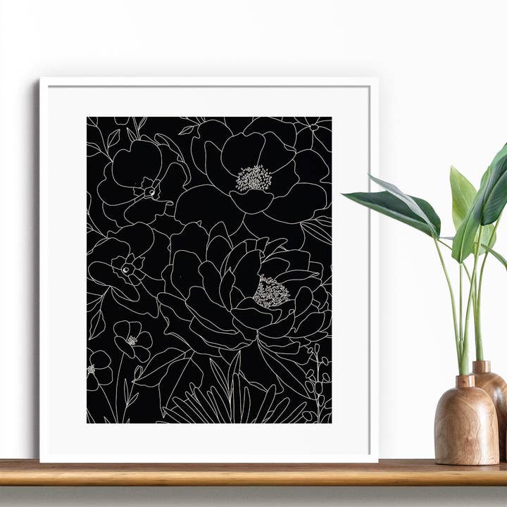 Bold Botanicals 2 | Tirage au trait floral pour la vente par Rosa V Design
