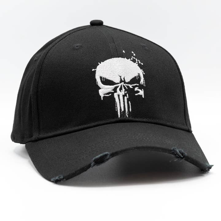 COTTON DIVISION - Vente Casquette de baseball – unisexe - Casquette Marvel The Punisher - Grungy Punisher2