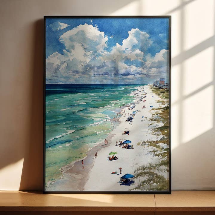 Pensacola Beach, USA – Watercolor Art Print for wholesale by Premium Travel Art
