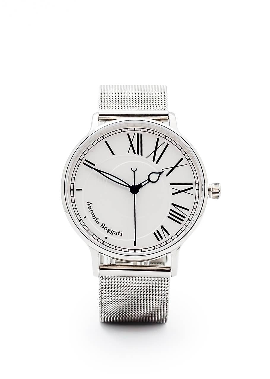 Antonio Boggati Ltd – Engroshandel Armbåndsur - Herre – Par La Paris Series - Hvid Sølv Mesh med uret2